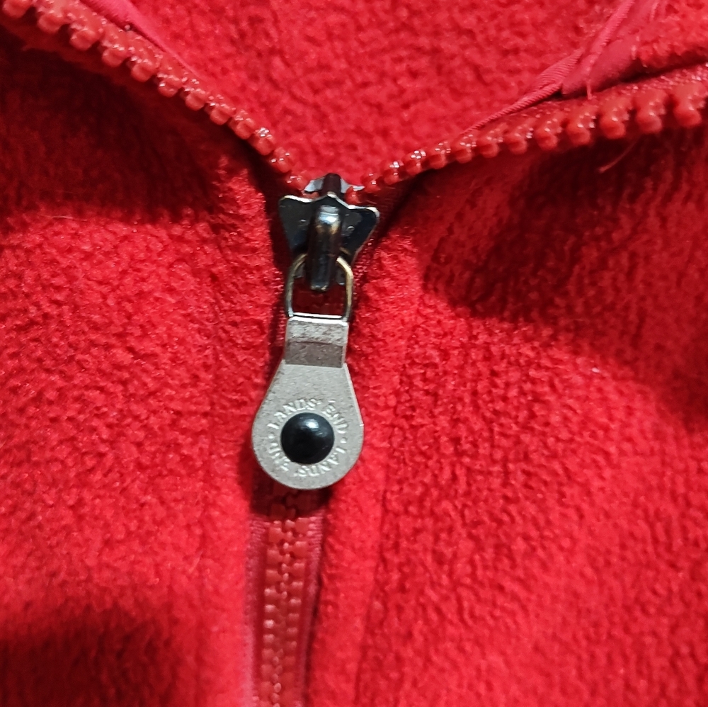 Lands End Women's Regular Red Fleece Full Zip Jacket Size, Polartec, Large 14-16 - Picture 6 of 11